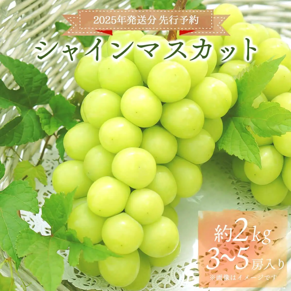 ＜2025年発送分 先行予約＞シャインマスカット（3房～5房 約2kg）【030-a011】