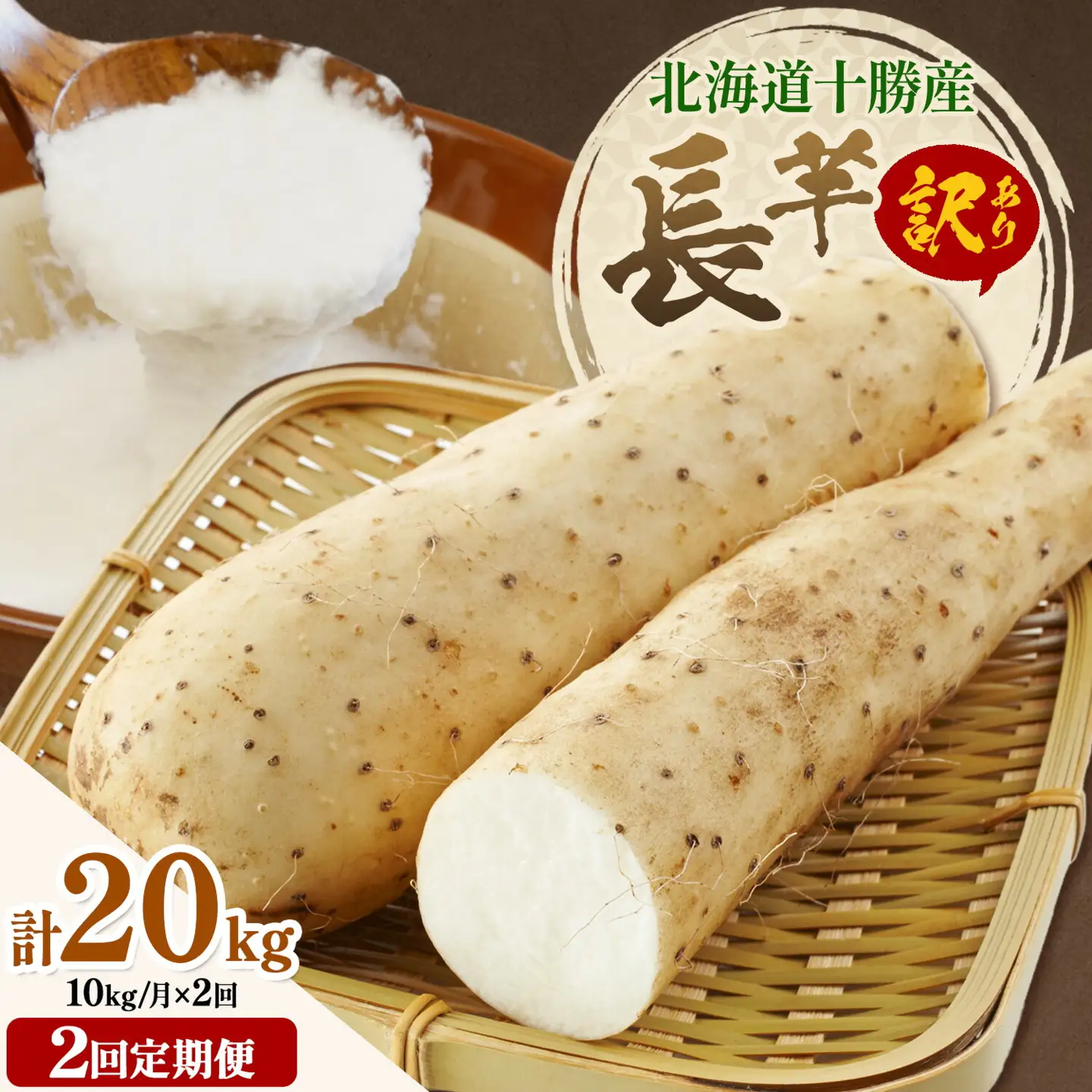 【2回定期便】2026年 先行予約【訳あり】十勝豊頃産 ながいも 10kg 植村農場 《12月上旬-2月末頃出荷予定》