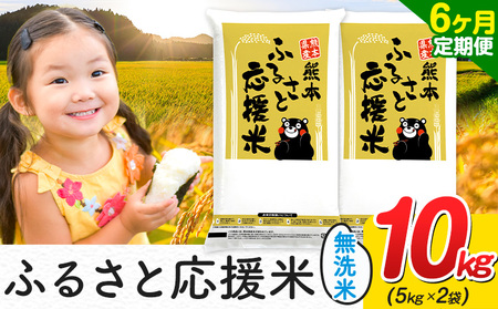 【6ヶ月定期便】米 無洗米 家庭用 熊本 ふるさと応援 定期便 米  10kg《お申込み翌月から出荷》