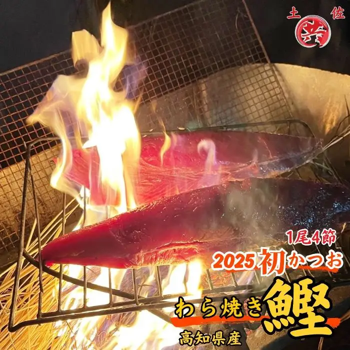  わら焼きかつおのたたき 自家製カツオ専用たれ、天日塩、あまくち醤油付 ＜4節＞　土佐マルキョウ【M211-2】