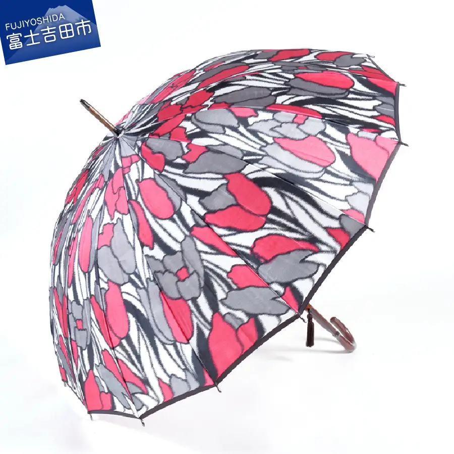高級雨傘【チューリップ】赤色 
