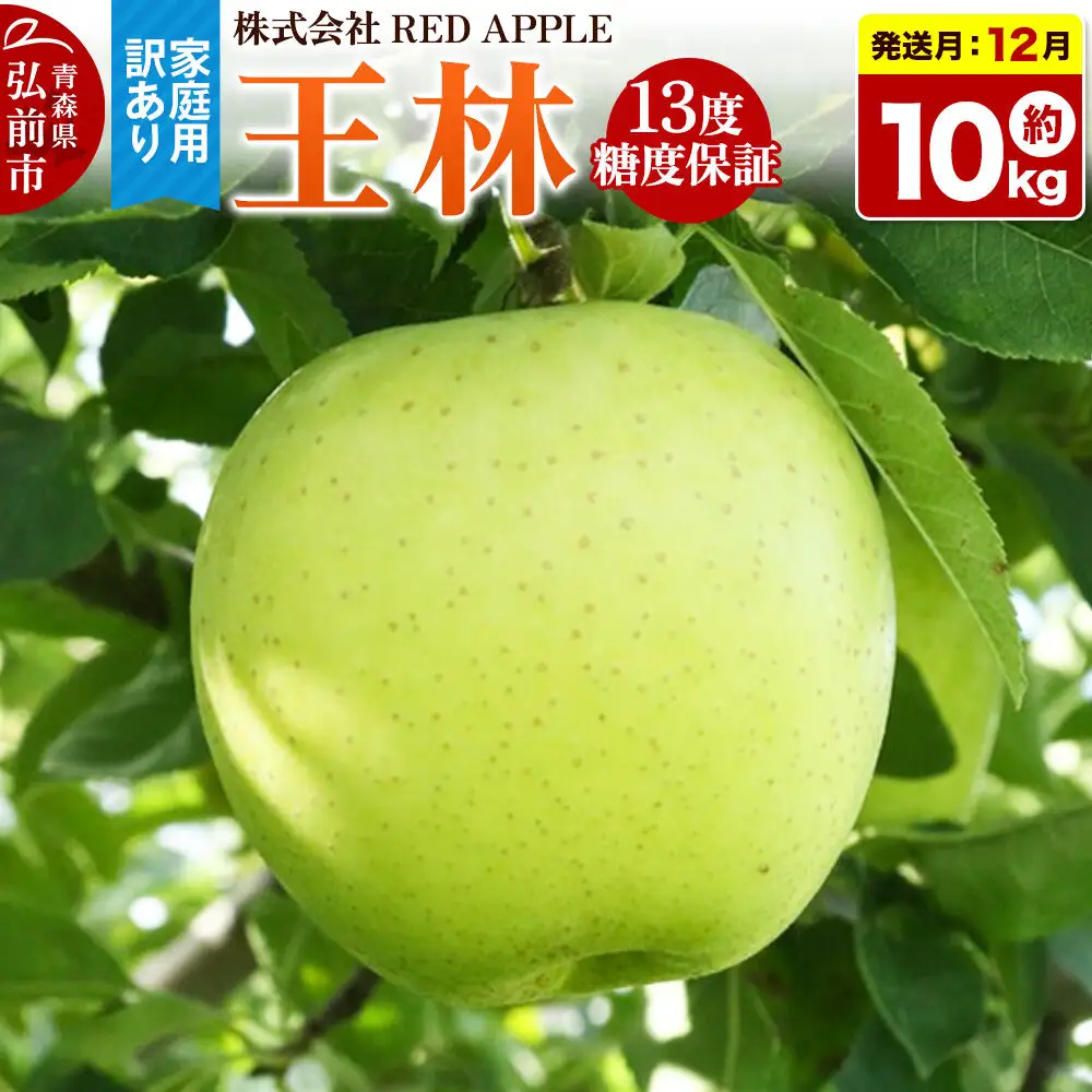 【26年12月上旬～発送】りんご 13度糖度保証【訳あり】家庭用 王林 約10kg 先行受付 