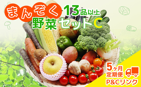 【 5ヶ月 定期便 】 野菜セット 13品 季節 旬 野菜 詰め合せ 定期 国産 季節 旬 おまかせ 産地直送 春野菜 夏野菜 秋野菜 きのこ 葉物 果物 果菜 根菜 冷蔵 野菜室 ダイエット 食 栄養食 加工品 カット野菜 岩手県産 北上産 季節限定 山菜 ブロッコリー たまねぎ さつまいも とうもろこし サラダ トマト しいたけ アスパラガス 送料無料 岩手県 北上市 L0098 P＆Cリンク