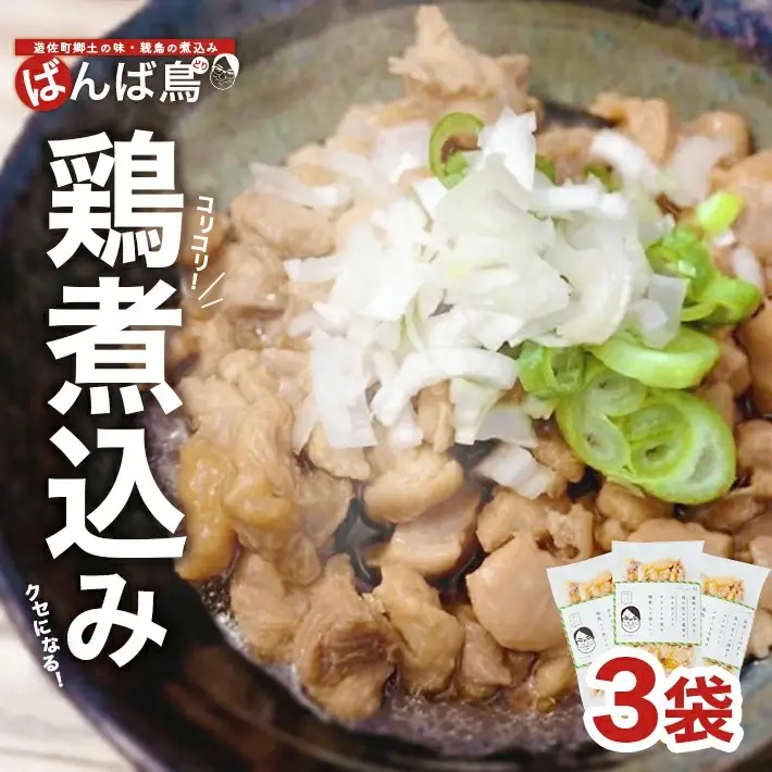 親鳥の煮込み 「ばんば鳥」 200g×3袋 計600g 冷凍便 ※離島発送不可 無着色 鶏肉 煮物 惣菜 手づくり 手作り 醤油味 しょうゆ味 おかず おつまみ 時短 レンジ調理 温めるだけ 個包装 小分け 東北 山形県 遊佐町 庄内 [1573]