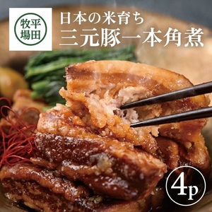 SB0565　【平田牧場】 三元豚 一本角煮 180g×4パック