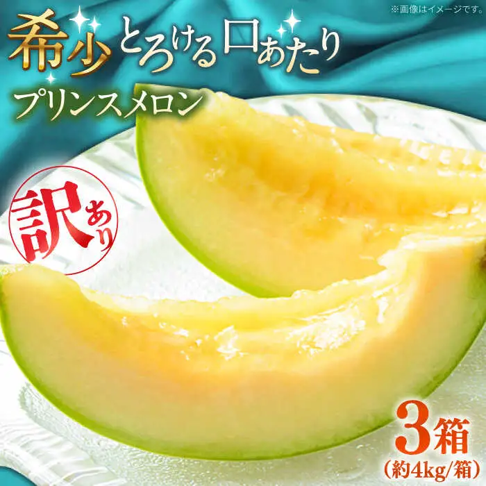 【2027年4月下旬-発送】【根強い人気!】 訳あり プリンスメロン 3箱セット（1箱 7?13玉）傷もの / メロン めろん フルーツ 果物 / 南島原市 / 南島原果物屋[SCV023]