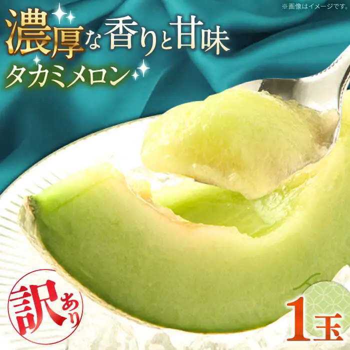 【2027年5月-発送】【さわやかな味!】訳あり タカミメロン 1玉 約1kg（傷もの）/ メロン めろん フルーツ 果物 / 南島原市 / 南島原果物屋[SCV028]