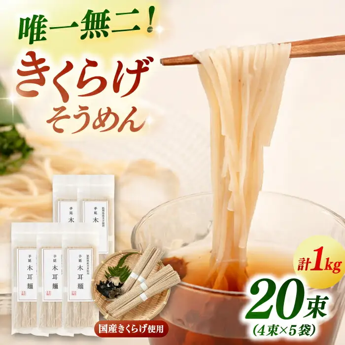 【お中元対象】きくらげ麺 そうめん (20束) ADBA012 そうめん 人気 おいしい