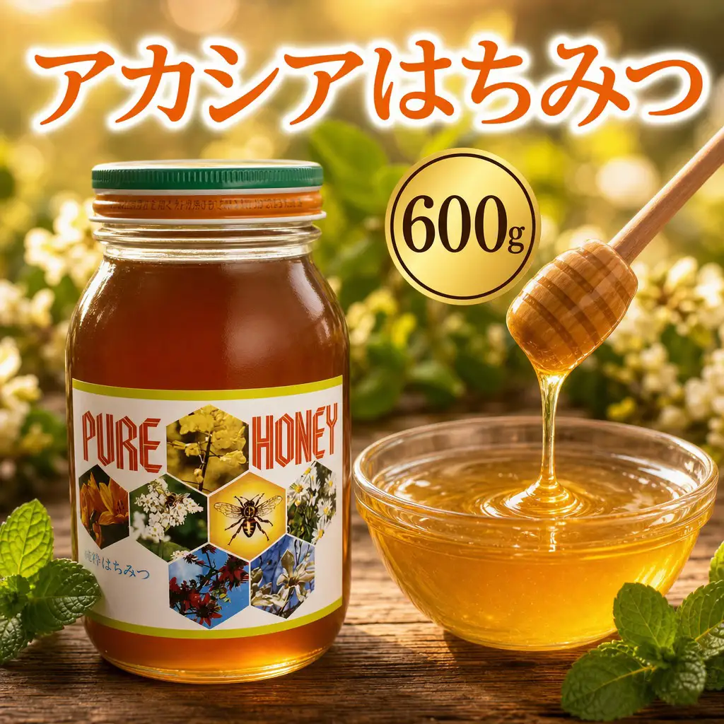 アンテナショップPiPaセレクト「美唄産　純粋アカシアはちみつ（アカシア蜜600ｇ）」｜はちみつ