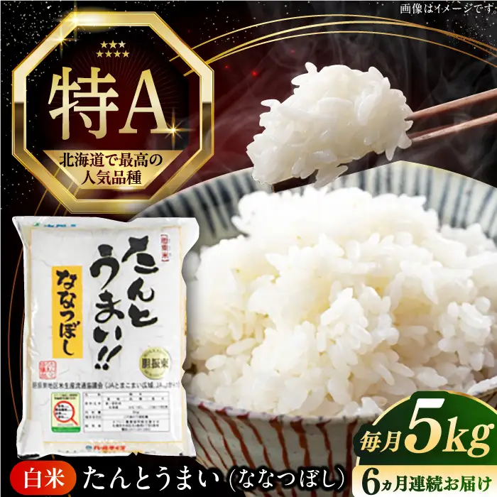 令和7年産 令和8年産 【全6回定期便】ななつぼし [たんとう米] 5kg 米 定期便 6ヵ月 半年 毎月 定期便 6ヵ月 半年 毎月 お米 白米 ご飯 ななつぼし 北海道 [AXAB077]