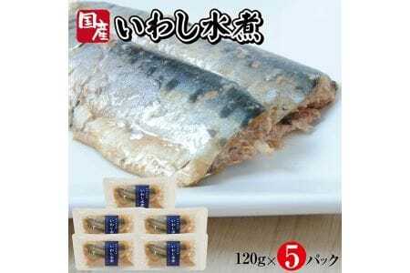 つゆもおダシで使えて2度おいしい「国産いわしの水煮」120g×5パック いわし イワシ 鰯 水煮 常温保存 ご飯のおと おかず おつまみ 小分け 個包装 [803]