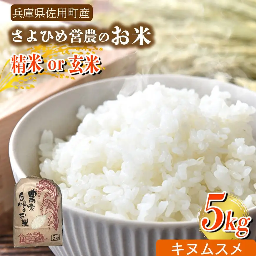 【兵庫県佐用町産】さよひめ営農のお米 5kg キヌムスメ/玄米