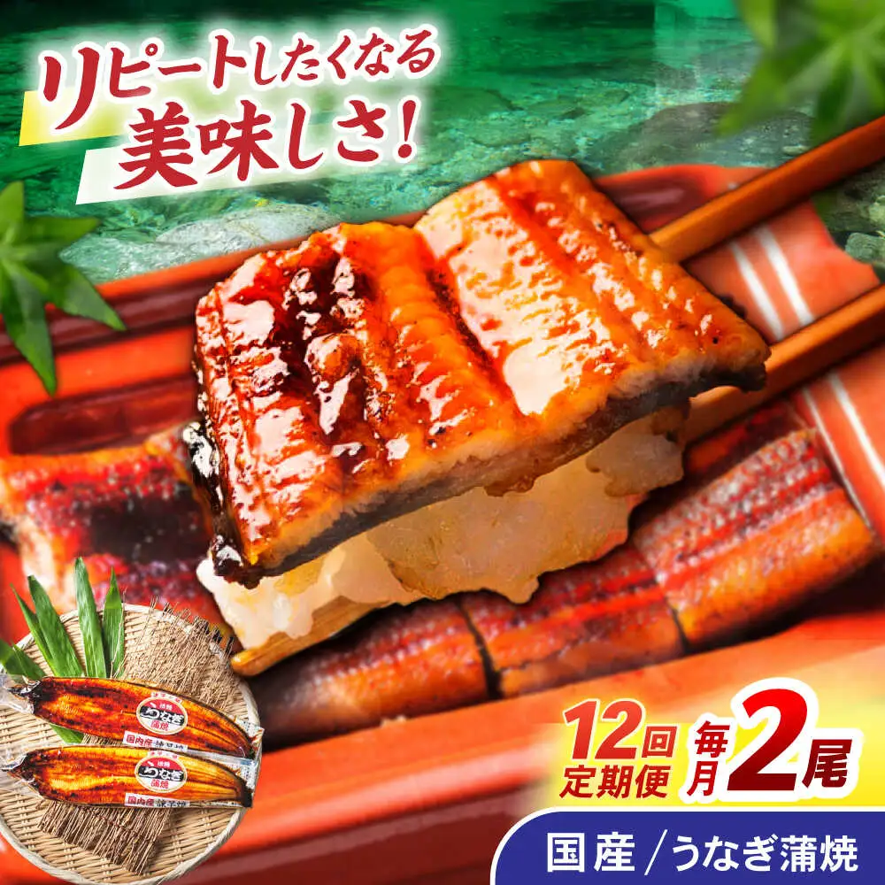 【12回定期便】【諫早淡水】うなぎ蒲焼2尾 / うなぎ ウナギ 鰻 国産うなぎ 国産鰻 蒲焼き 蒲焼 かばやき うな重 うな丼 / 諫早市 / 諫早淡水株式会社 [AHAT026]