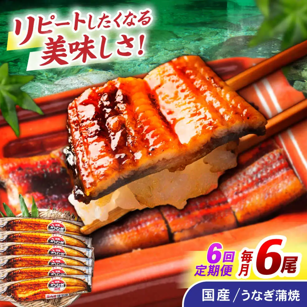 【6回定期便】【諫早淡水】うなぎ蒲焼6尾 / うなぎ ウナギ 鰻 国産うなぎ 国産鰻 蒲焼き 蒲焼 かばやき うな重 うな丼 / 諫早市 / 諫早淡水株式会社 [AHAT037]