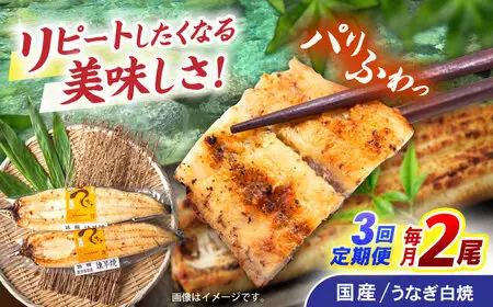 【3回定期便】【諫早淡水】うなぎ白焼き2尾  / うなぎ 白焼き 栄養価 小分け 冷凍 / 諫早市 / 諫早淡水 [AHAT045]
