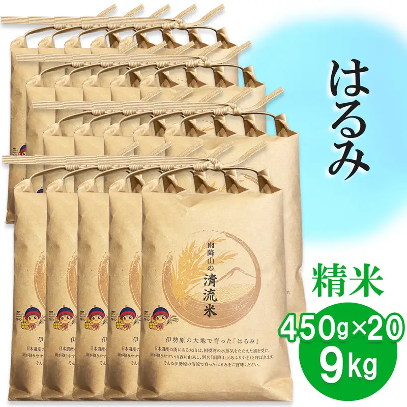 【精米】はるみ 9kg (450g×20袋) 令和7年産 伊勢原米 [1038]