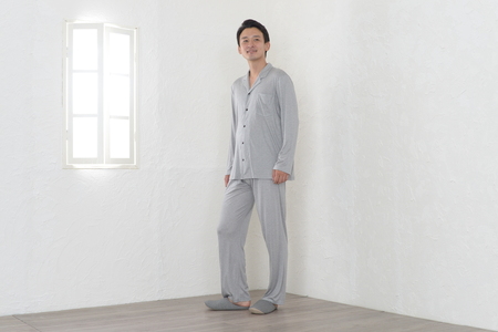 リヨセル＆シルク テーラーカラー前開き メンズパジャマ 株式会社ラブリー パジャマ工房 滋賀県 東近江市 A-I20 紳士 男性用 ルームウェア 部屋着 上下セット 快眠 肌触りなめらか