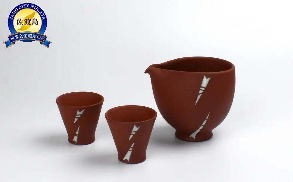 赤水窯 無名異冷酒器セット(赤)
