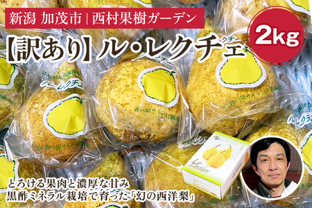 【2024年】【訳あり】西村の黒酢ミネラル栽培「ル・レクチェ」（小玉） 2kg（8～9玉）《11月下旬順次発送》