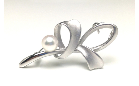 真珠 アクセサリー ブローチ パール 7mm ～ 7.5mm シルバー レディース 伊勢志摩 伊勢 志摩 冠婚葬祭 結婚式 入学式 卒業式 ジュエリー / 老舗の真珠専門店・高品質アコヤ真珠ブローチ7.0～7.5ミリ（タイプ：C）
