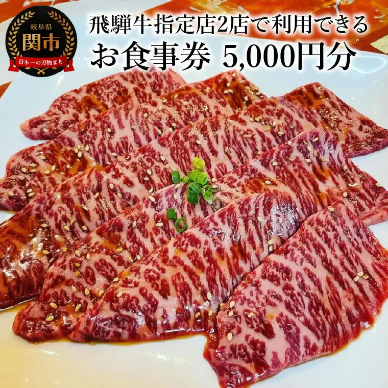 飛騨牛 焼肉 お食事券（5,000円×1枚) 