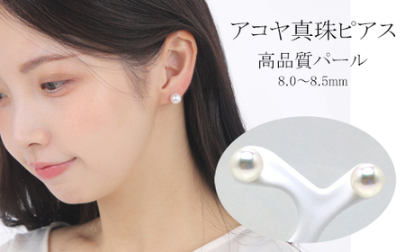 真珠 アクセサリー ピアス パール 8mm ～ 8.5mm Pt900 レディース 伊勢志摩 伊勢 志摩 冠婚葬祭 結婚式 入学式 卒業式 成人式 慶事 ジュエリー アコヤ真珠 大粒 / 老舗の真珠専門店・高品質アコヤ真珠ピアス8.0～8.5ミリ（Pt900）