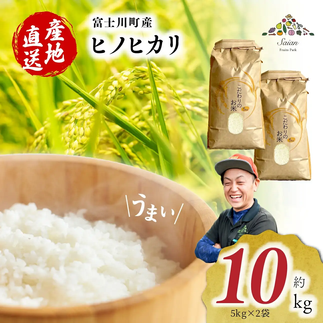 【令和６年度産】富士川町産 ヒノヒカリ 約10kg　ひのひかり お米 米 山梨県 山梨 やまなし 富士川町 山梨県産 数量限定 コメ こめ 送料無料 配送 新生活 白米 精米 おこめ 国産 ご飯 令和6年度産 もちもち 10キロ
