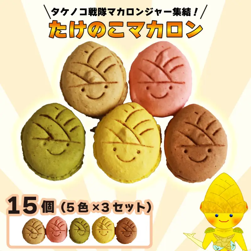 タケノコ戦隊マカロンジャー マカロン 5色 3箱 化粧箱入り [1754
