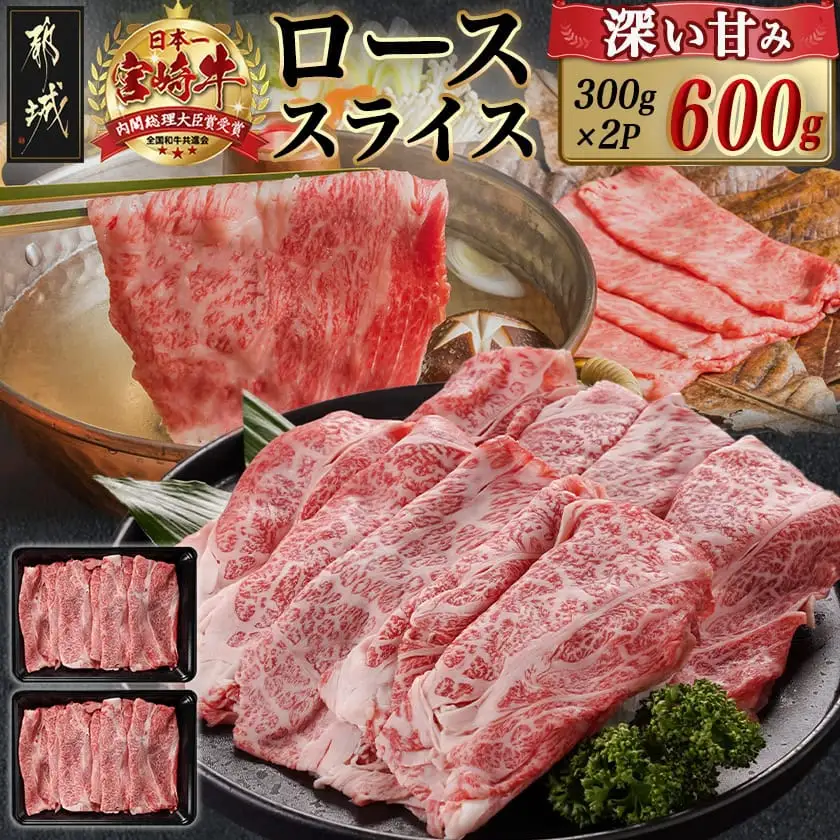 宮崎牛ローススライス(300g×2P)〔AC-N404〕_(都城市) 