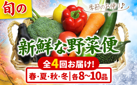 旬の新鮮な 野菜便 定期便 計4回お届け 各8～10品