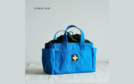 木の庄帆布 ミルクトートラウンドバッグ#20 ROYAL BLUE / BLACK ｰ シンプルでいて、使い方は無限大 自由自在なトートバッグ