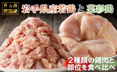 定期便【6回】菜彩鶏と岩手県産若鶏 食べ比べ 鶏肉定期便