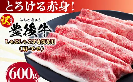 【訳あり】おおいた豊後牛 赤身霜降り しゃぶしゃぶすき焼き用 600g   日田市 黒毛和牛 牛肉 サーロイン 霜降り 豊後牛 しゃぶしゃぶ すき焼き 訳あり [AREI035]