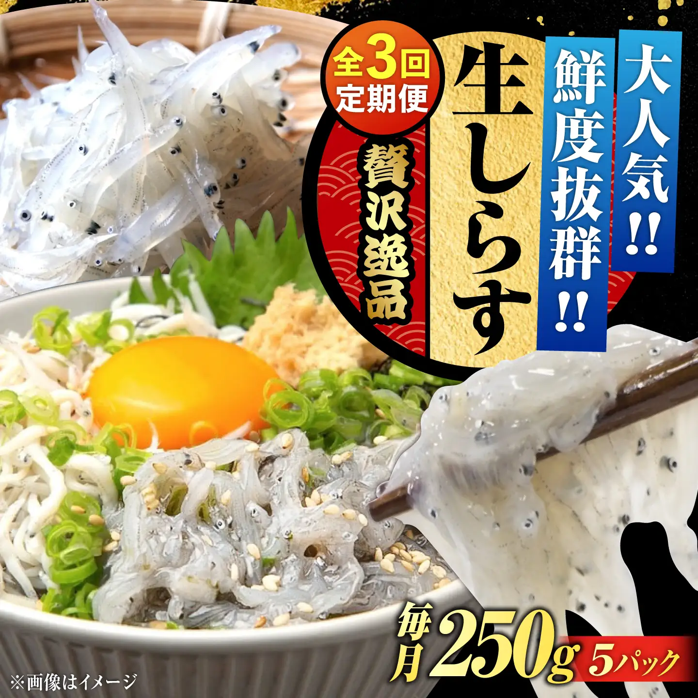 【全3回】冷凍生しらす50gX5個 しらす[XCN011]