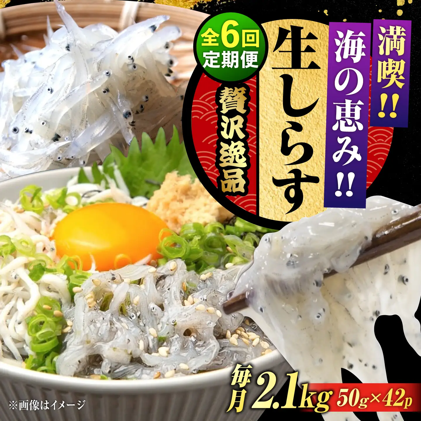 【全6回】冷凍生しらす50g×42個 しらす[XCN018]