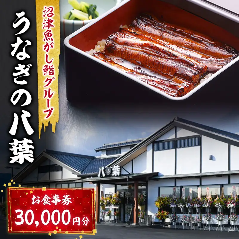 お食事券 静岡 うなぎの八葉 沼津魚がし鮨グループ 30000円分 うなぎ 寿司 天ぷら 和食 富士山 食事 券 チケット 静岡県 裾野 裾野市