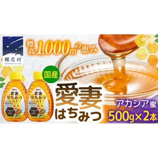 嬬恋村 愛妻はちみつ ( アカシア ) 500g × 2個セット [AC011tu]