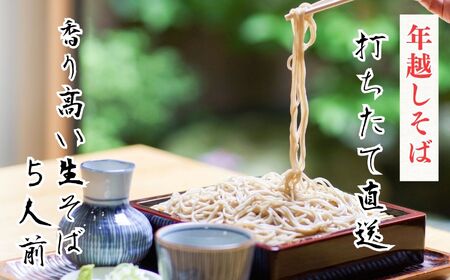 ≪数量限定≫ 老舗の年越しそば そば処泉家「生そば」5人前 麺つゆ（ストレート）付き 12月29日または30日お届け 国産 最上級石臼引き そば粉使用 蕎麦 生麺 生ソバ 年末発送