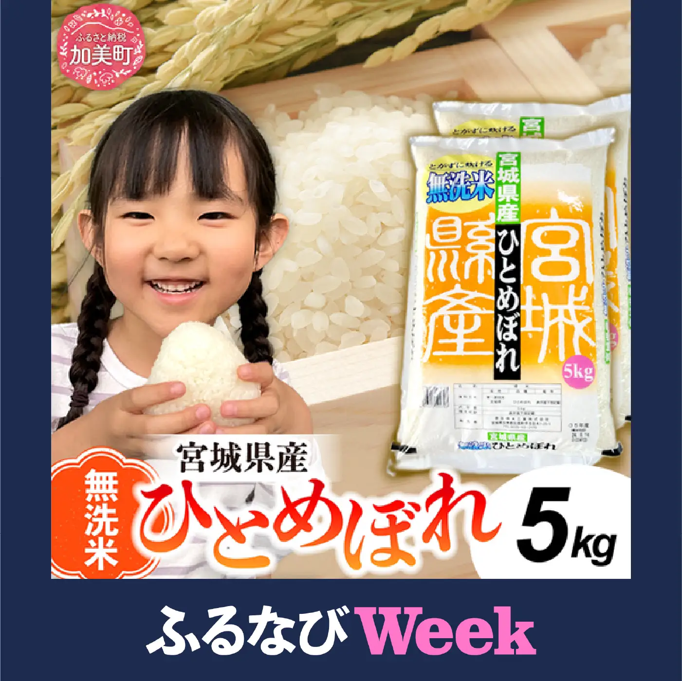 【ふるなびWEEK対象】 【令和7年産】ひとめぼれ 無洗米 5kg ｜ ひとめぼれ