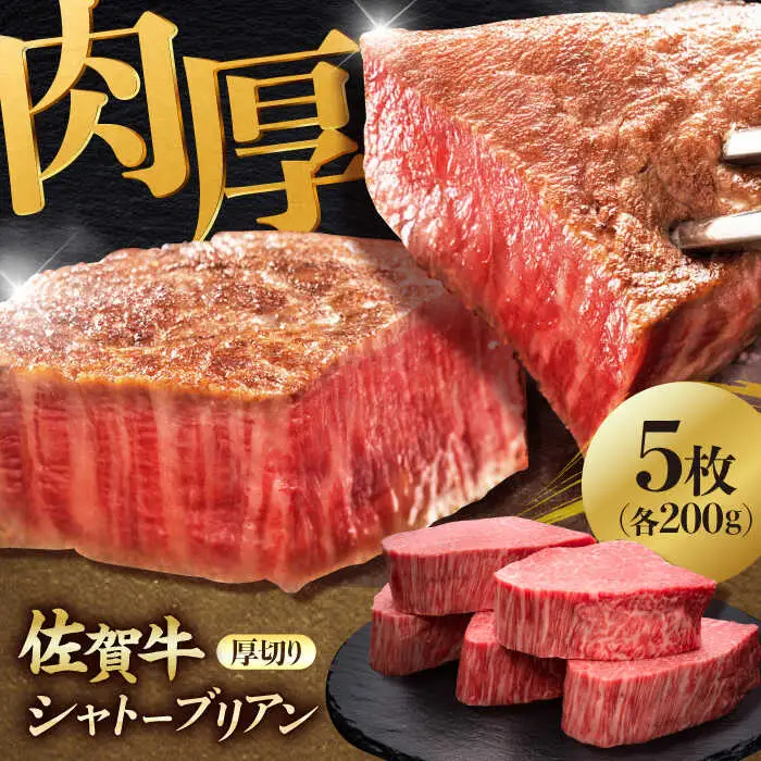 佐賀牛ヒレシャトーブリアン　200g×5枚 吉野ヶ里町/久田精肉店[FDN009]