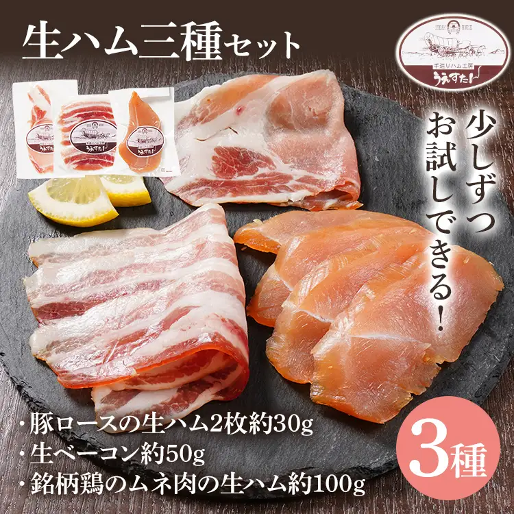 生ハム三種セット 生ハム うえすたん セット 食べ比べ 詰め合わせ 福岡県 志免町