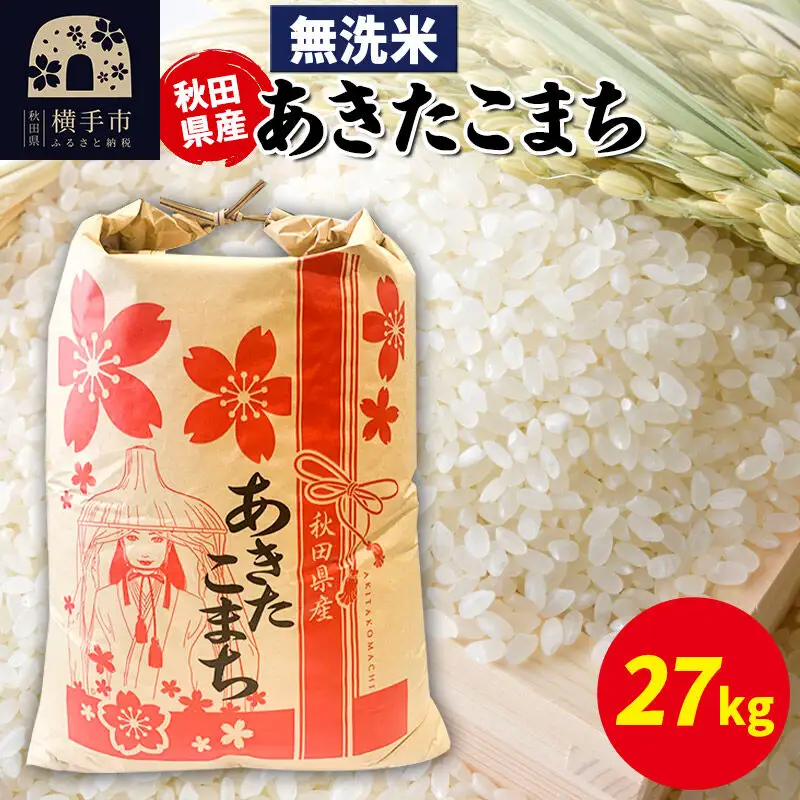 あきたこまち 27kg×1袋【無洗米】令和7年産 秋田県産 こまちライン