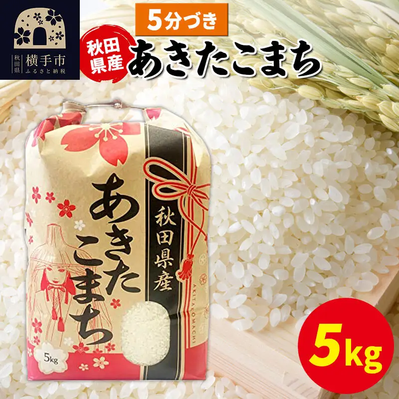 あきたこまち 5kg×1袋【5分づき】令和7年産 秋田県産 こまちライン