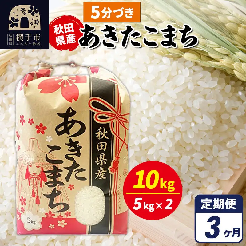 《定期便3ヶ月》あきたこまち 10kg（5kg×2袋）【5分づき】令和7年産 秋田県産 こまちライン