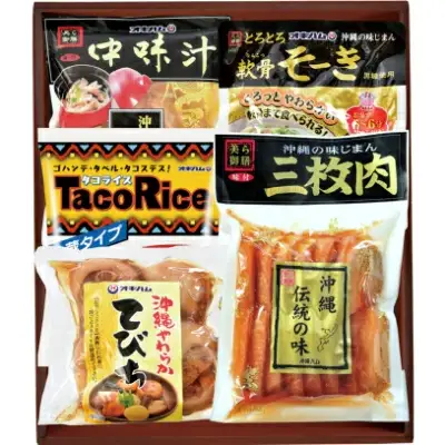 【オキハム】沖縄の味まんさいセット 〇 中身汁 軟骨そーき タコライス てびち 三枚肉 チルド 冷蔵品 セット商品