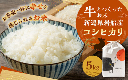 【令和7年産米】牛とつくったお米  新潟県村上市岩船産 コシヒカリ 精米 5kg 1041001　