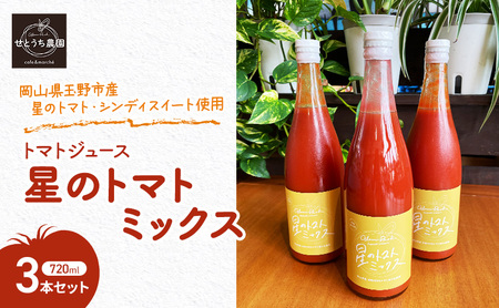 無添加 無塩 トマト ジュース  「 星のトマトミックス 」 720ml 3本 セット ジュース