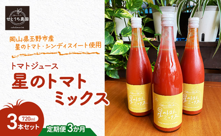 定期便 3か月 トマト ジュース 「 星のトマトミックス 」 720ml 3本 セット  ジュース
