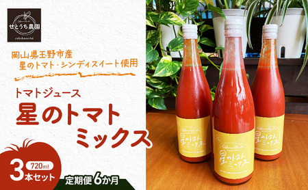 定期便 6か月 トマト ジュース 「 星のトマトミックス 」 720ml 3本 セット  ジュース