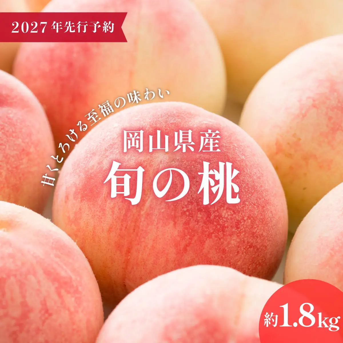 【2027年先行予約】＜数量限定＞岡山県産 厳選旬の 桃 約1.8kg（6玉～9玉）